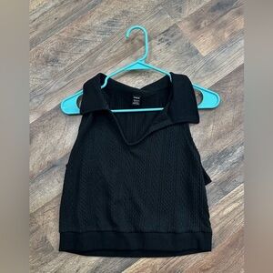 Cropped collared tank top